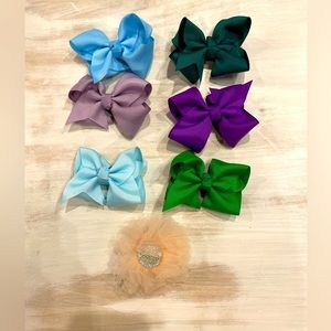 Toddler Hair bows. Set of 7. 3 inches